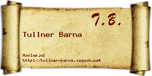 Tullner Barna névjegykártya